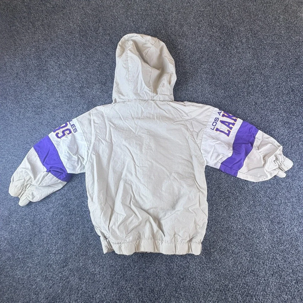 Los Angeles Lakers NBA Basketball Windbreaker Jacket Kids 3-4 White Full Zip